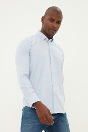 Mavi Erkek Slim Fit Düğmeli Yaka Basic Oxford Gömlek TMNSS22GO0039
