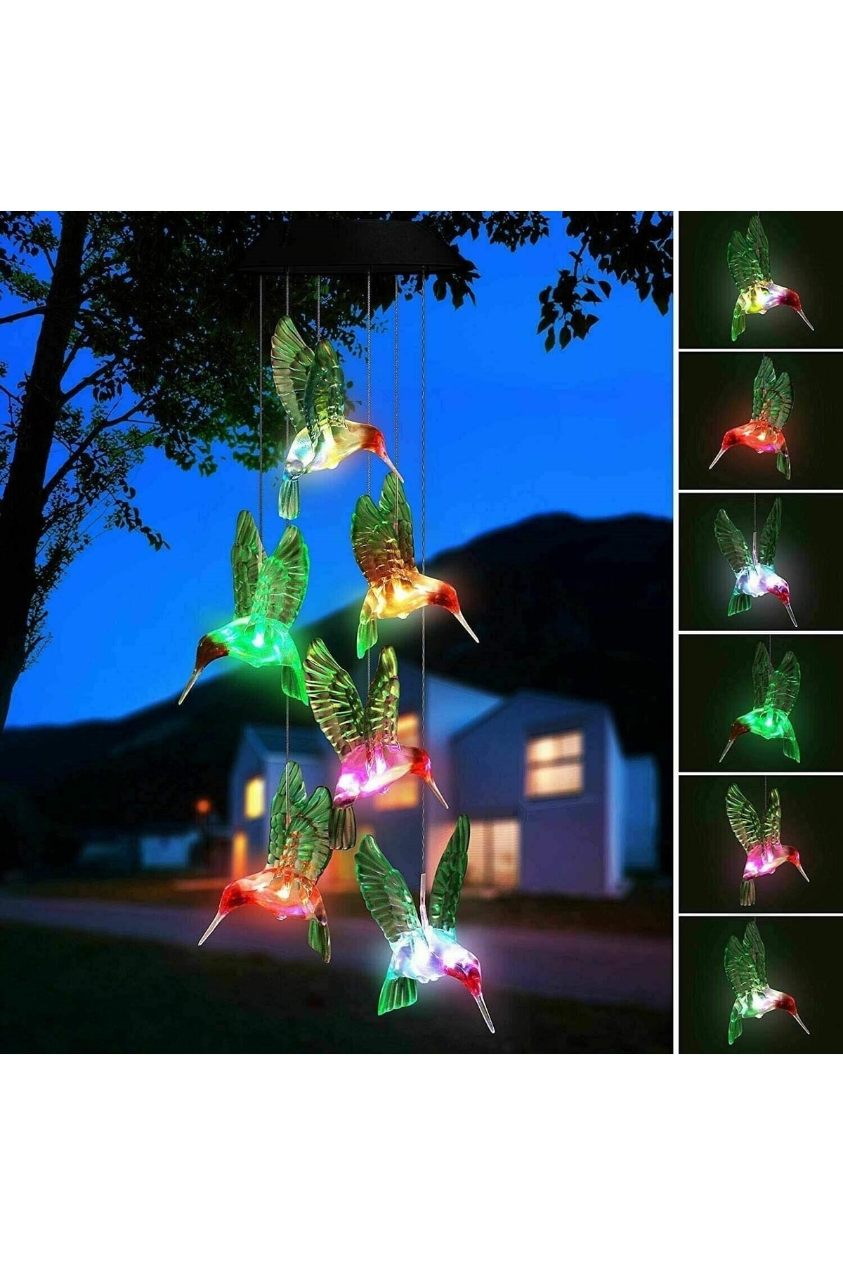 For Prime Solar 6lı Kuş Sarkıt Led Işık Renk Değiştiren Kuşlar Güneş Enerjili Bahçe Teras Dekor Süs Işıkları