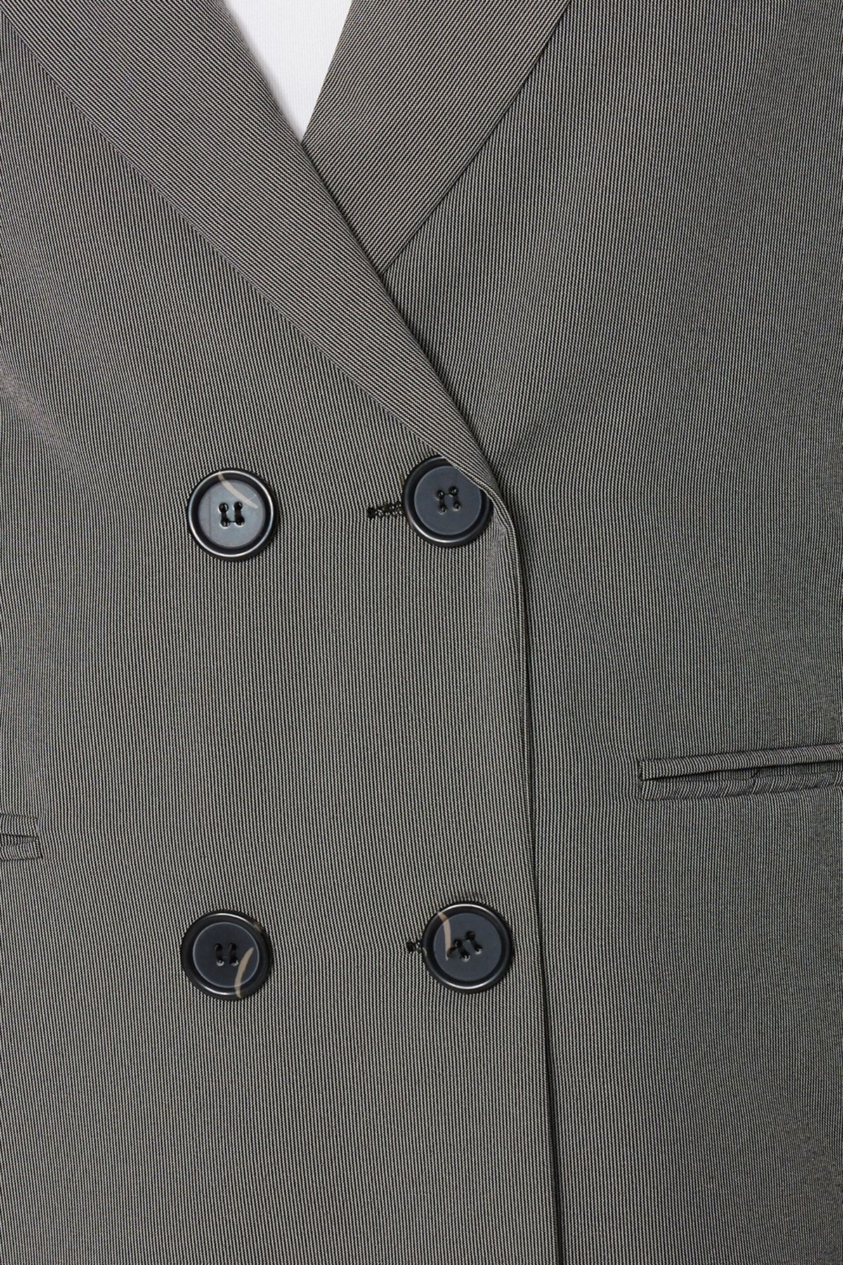 Trendyol Collection-Gray Regular Lined Buttoned Woven Blazer Jacket TWOAW23BC00017 5