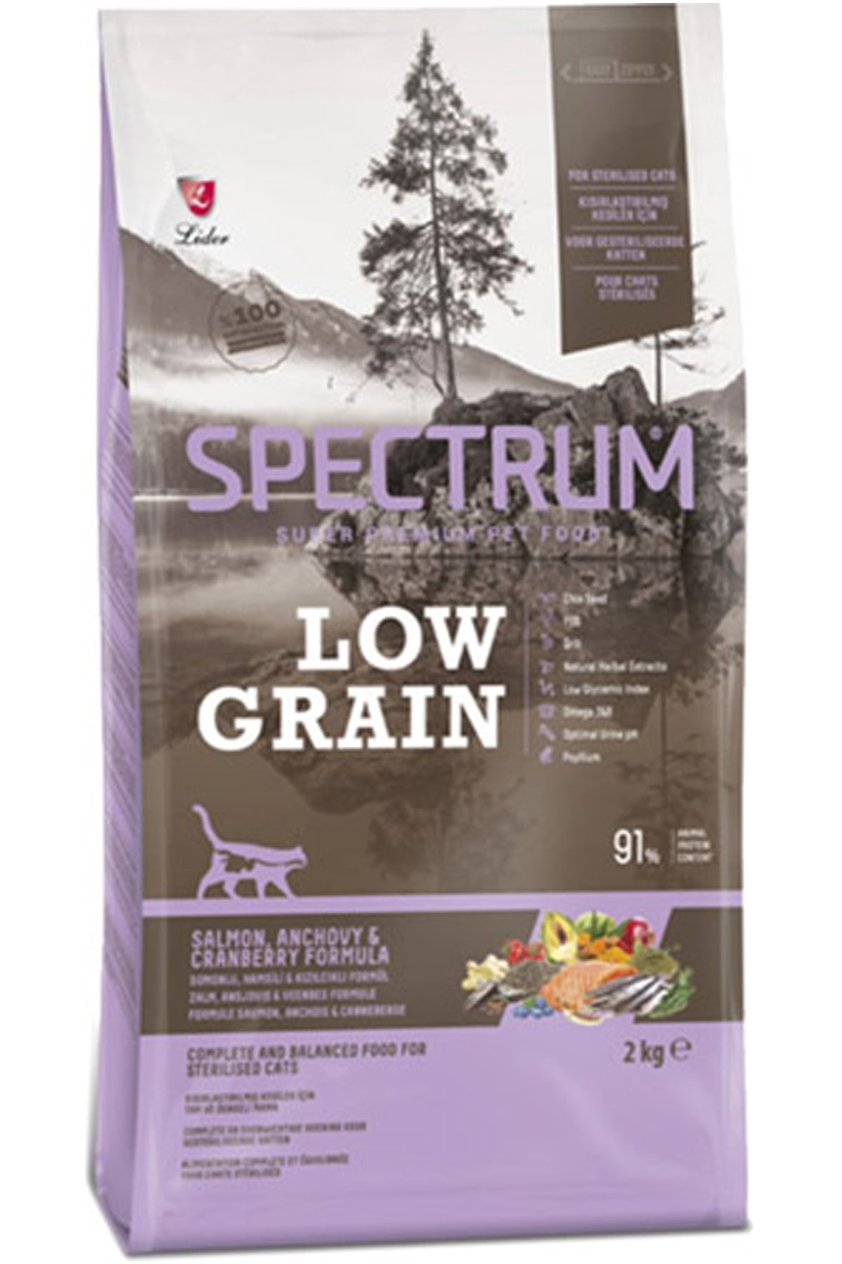 Spectrum Low Grain Somonlu & Hamsili Kısırlaştırılmış Yetişkin Kedi Maması 12 Kg VB10633