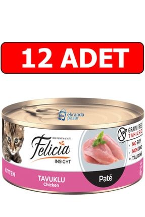 Pate Tahılsız Tavuklu Yavru Kedi Konservesi 85 gr X 12 Adet ep000001153