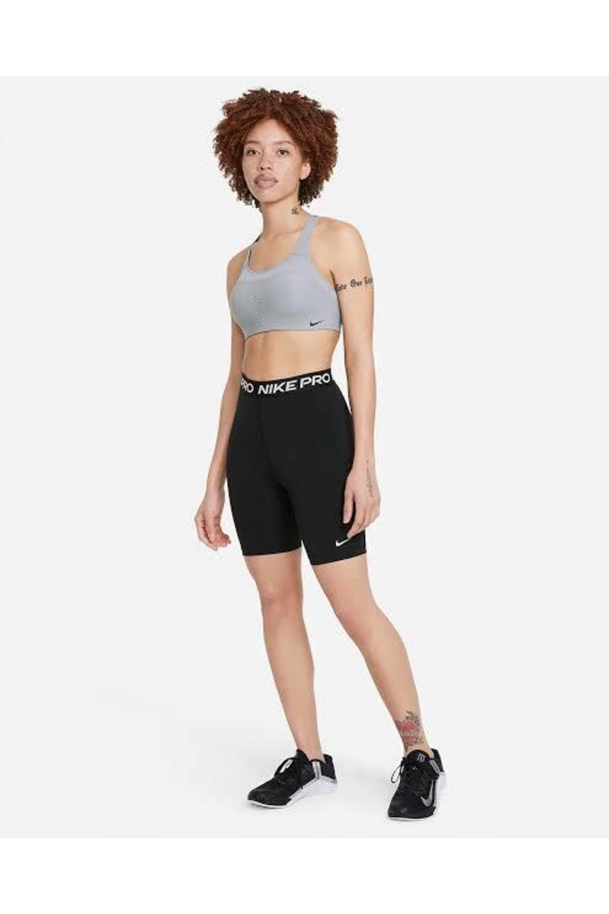 Gray nike crop top sales