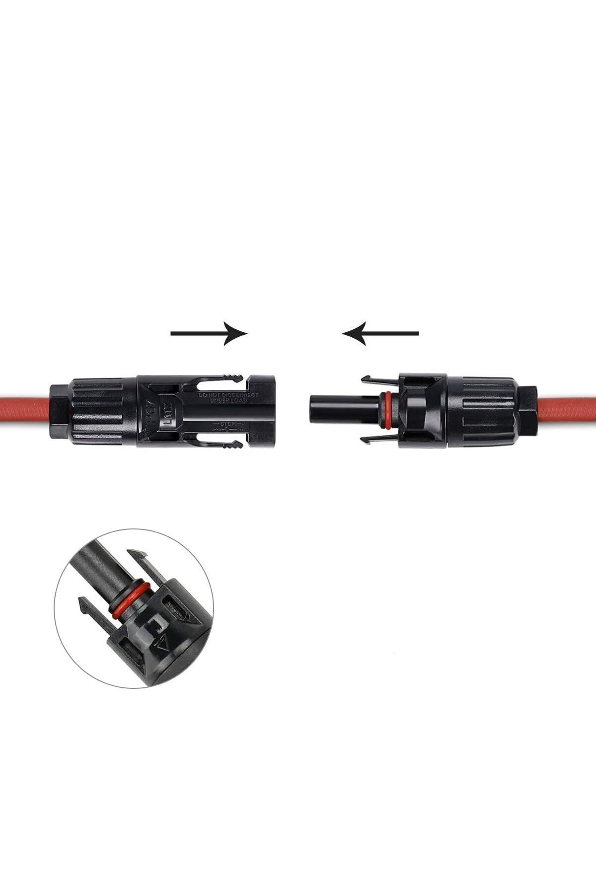 YCK SOLAR-Solar Cable 6 Mm2 Red-black 5+5 Total 10 Meters - 2 Sets with Mc4 Connectors - Same Day Shipping 5