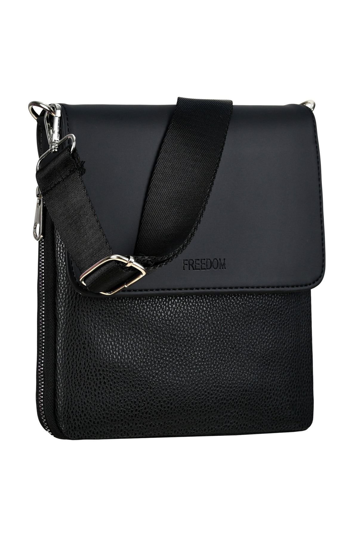 Plain black messenger bag online