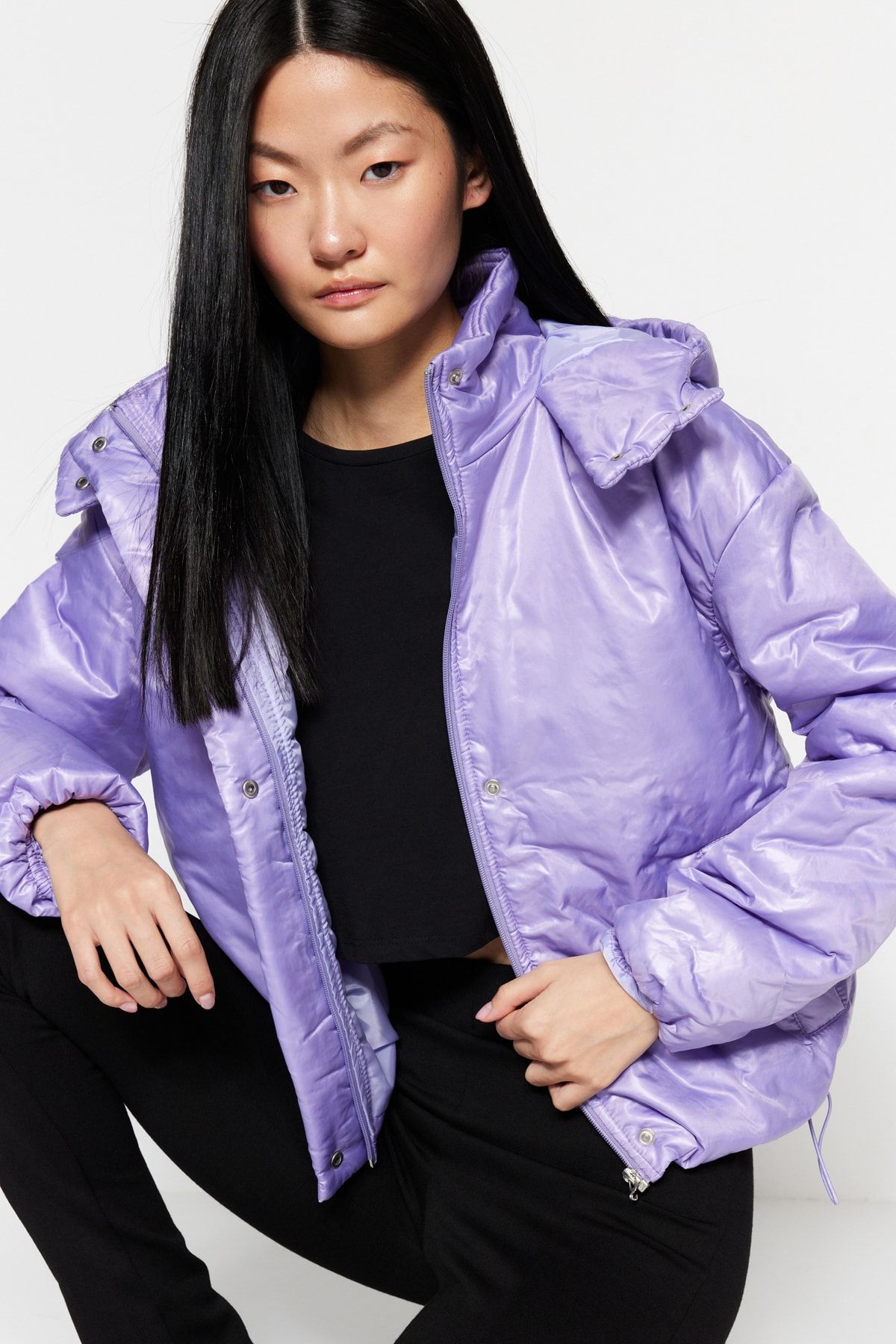 Purple outlet puff coat