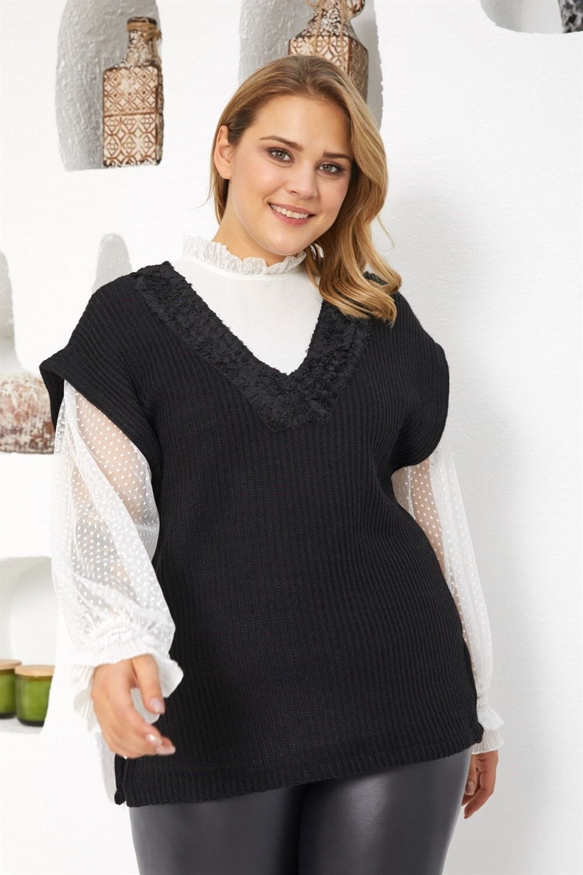 Plus size sweater vest sale
