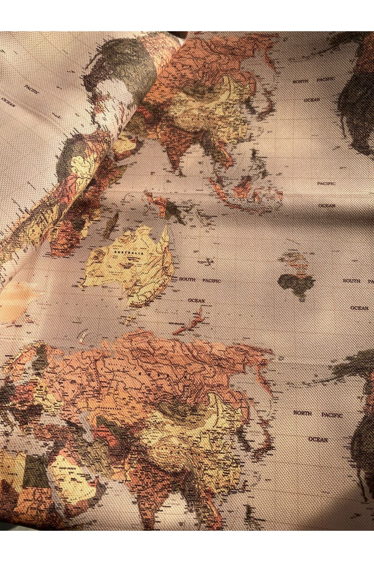 Favor-Mink Map Patterned Fabric Fvr-2315 2