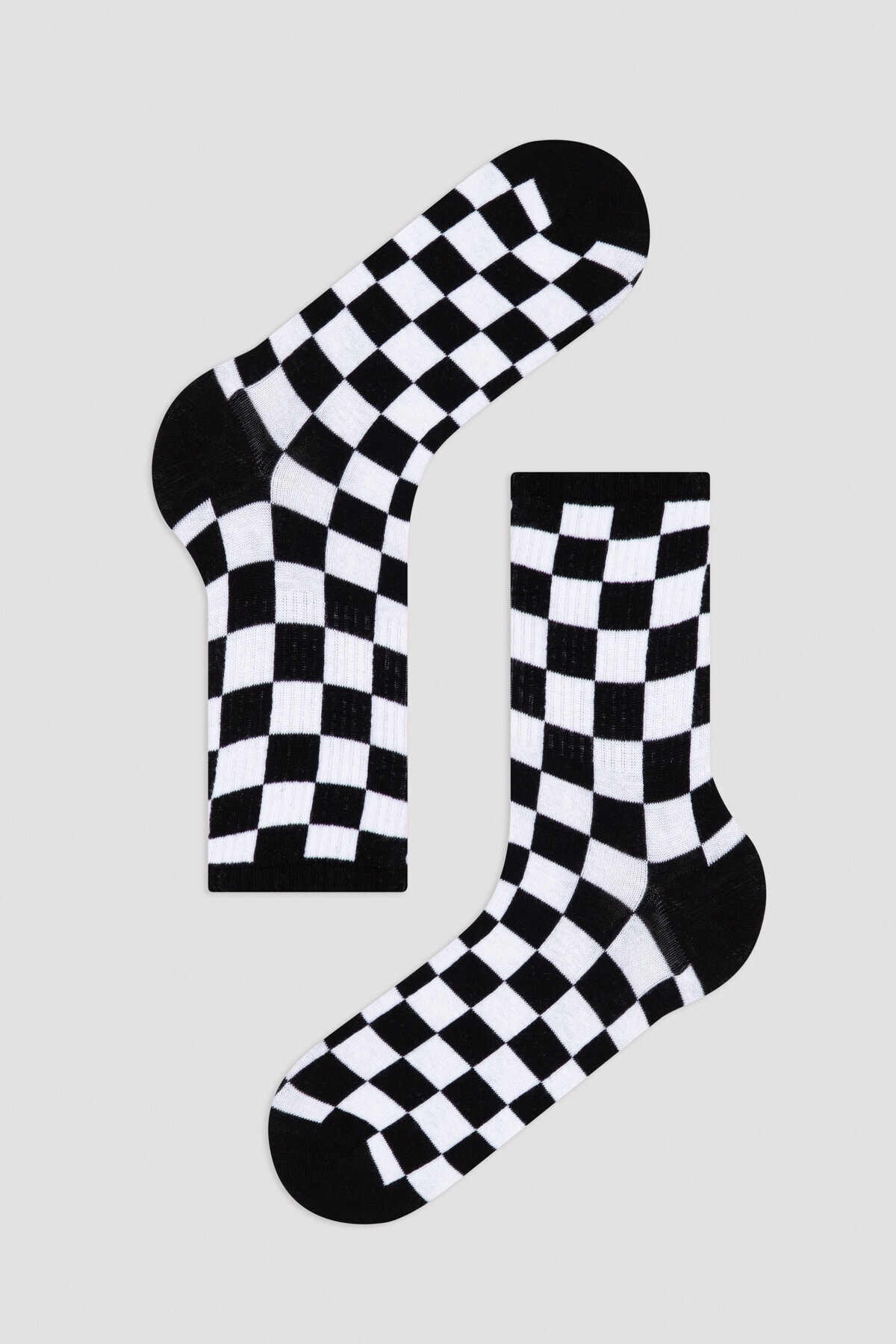 Penti Siyah E. White Checkered 2li Soket Çorap
