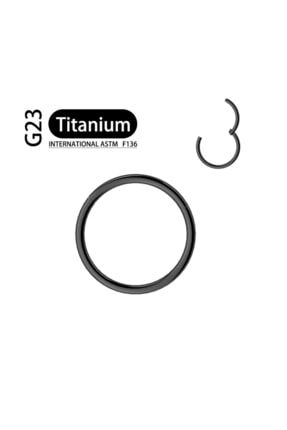 G23 Titanyum Unisex Siyah Menteşeli Kıkırdak Burun Halkası Hızma Piercing KLPS-HALKA