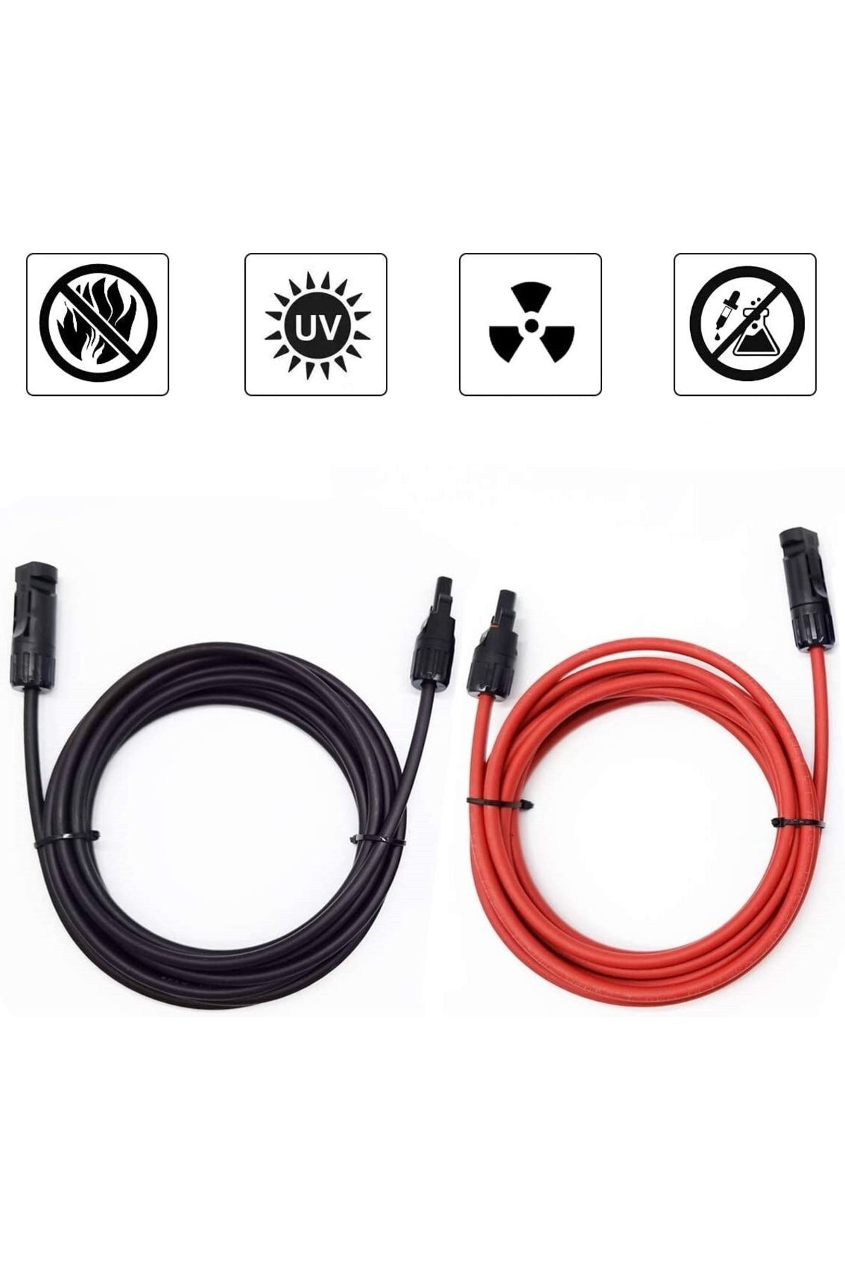 YCK SOLAR-Solar Cable 6 Mm2 Red-black 5+5 Total 10 Meters - 2 Sets with Mc4 Connectors - Same Day Shipping 3