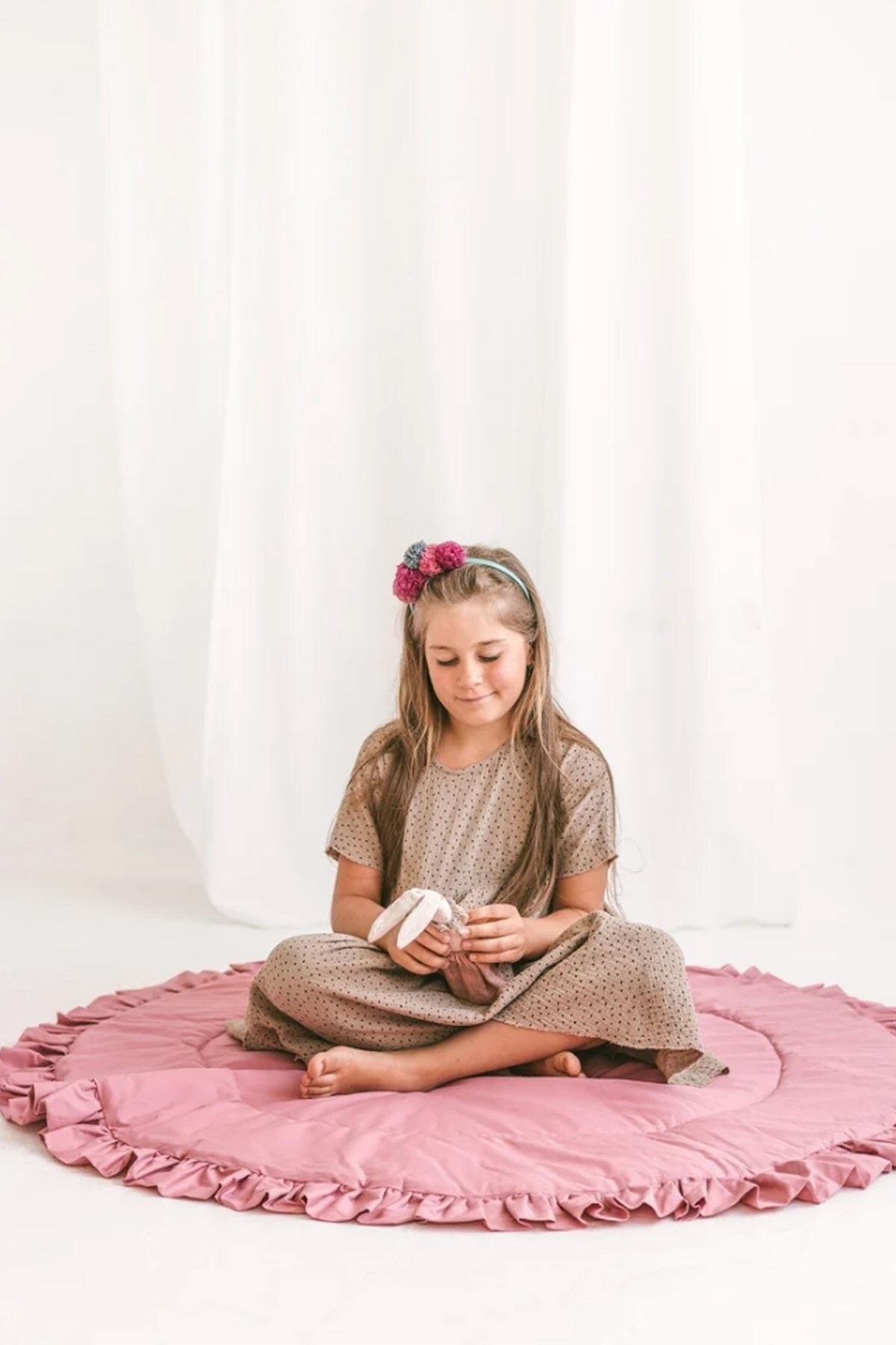 Jaju Baby Fırfırlı Pudra Oyun Halısı / Oyun Matı Bebek Ve Çocuk Matı 120x120 fotoğrafı 2 (önizleme)