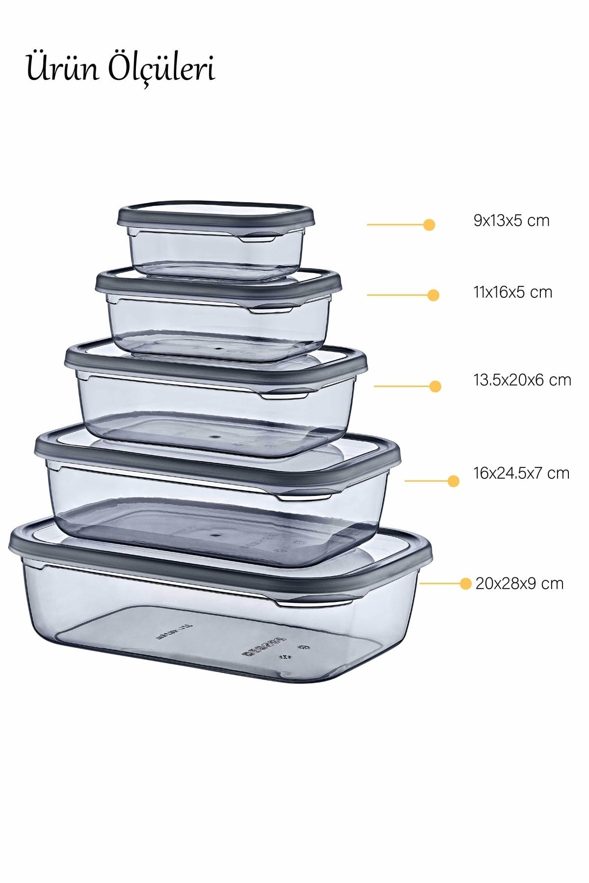 GRİMOR Life-10-Piece Leak-Proof Storage Container (350 ML 670 ML 1,2 LT 2 LT 3,2 LT) - Deep Freezer and Microwave 4