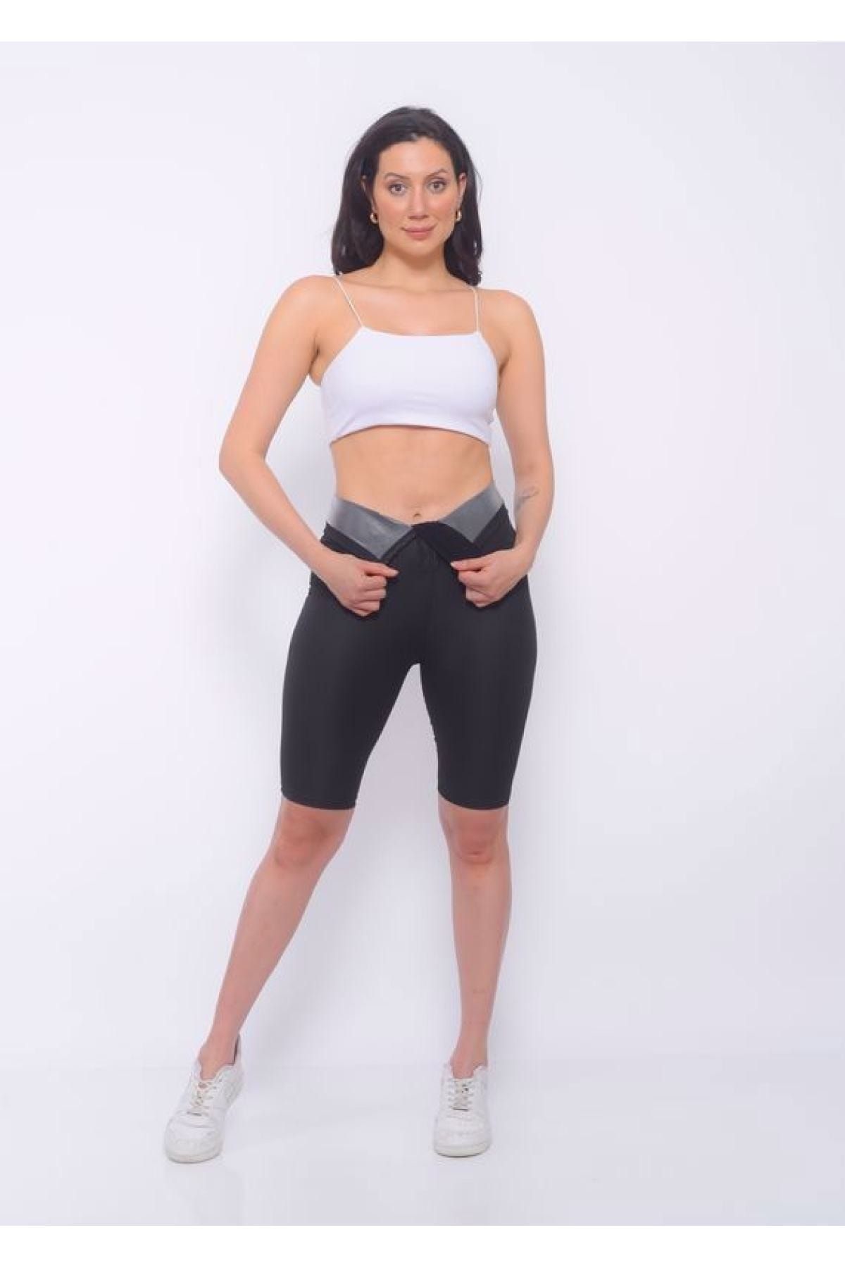 SAUNA SUIT Terle Zayıfla Ekstra Yüksek Bel 3 Kademeli Agraflı Maksimum Terleten Unisex Termal Şortysf VB11499