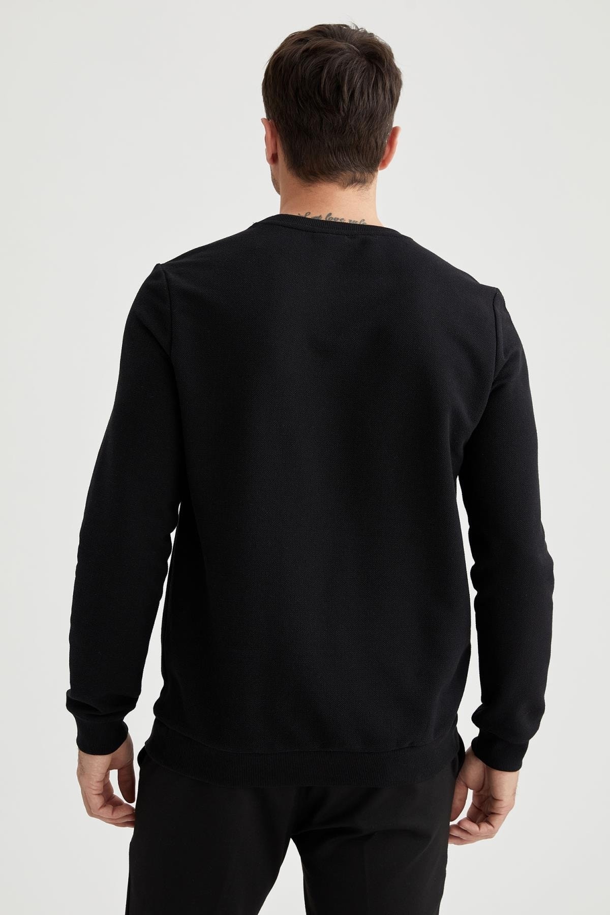 سویشرت مردانه مشکی دفاکتو | M7851AZ.20SP.BK27 اورجینال - تصویر 4