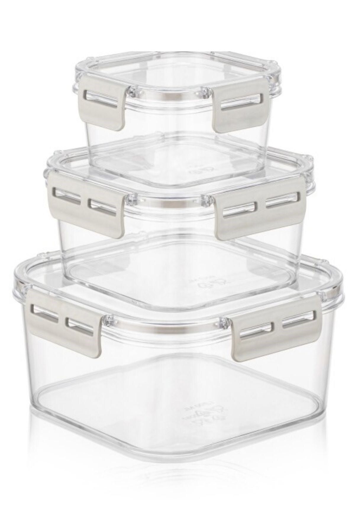 Buffer-® 3-Piece Practical Silicone Seal Sturdy Stackable Storage Containers with Leak-Proof Lids 2