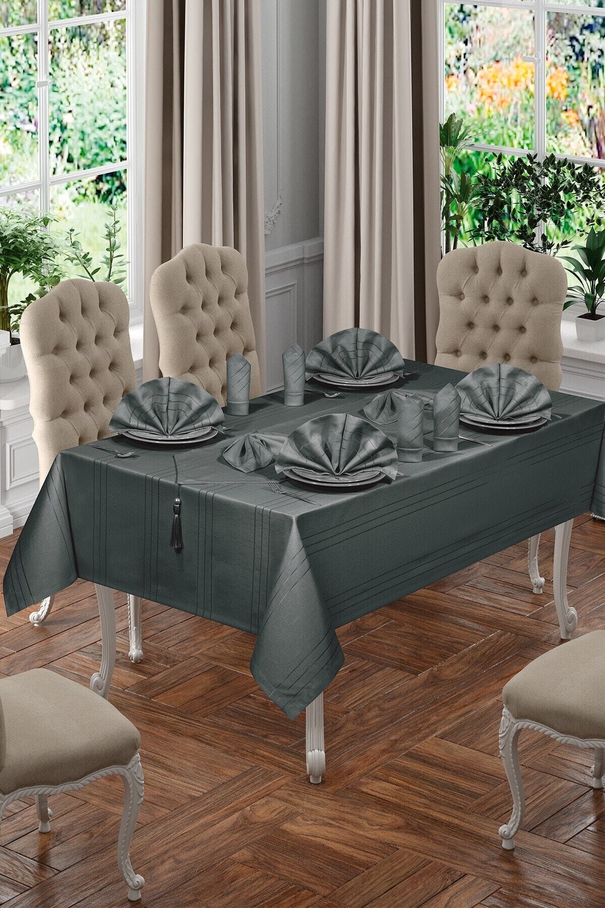 Luxury Colber Tablecloth Set for 12 Colber (smoked)