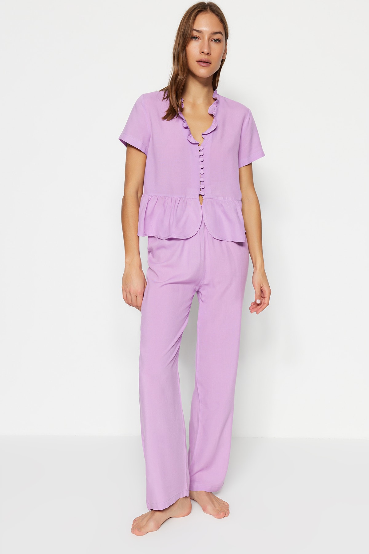 Trendyol Collection Pyjama Rosa Unifarben