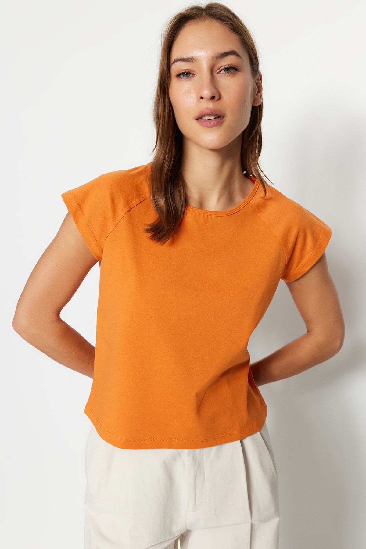 Trendyol Collection T-Shirt Orange Regular Fit