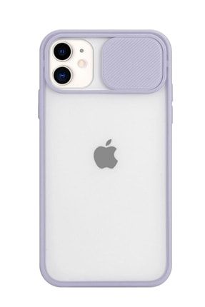 Apple Iphone 12 Mini Kamera Slayt Korumalı Lila Şeffaf Telefon Kılıfı SKU: 55954