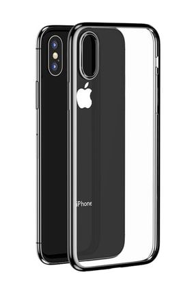Apple Iphone X Kılıf Orjinal Kenarları Renkli Şeffaf Silikon Koruma SKU: 40037
