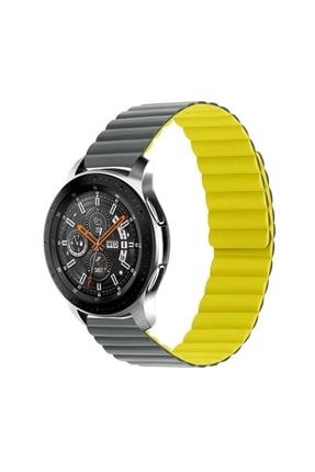Samsung Galaxy Watch 3 41mm Çizgili Çift Renkli Mıknatıslı Renkli Akıllı Saat Bileklik Kordon SKU: 471180