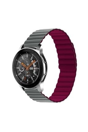 Samsung Galaxy Watch Gear S2 Çizgili Çift Renkli Mıknatıslı Renkli Akıllı Saat Bileklik Kordon SKU: 471183