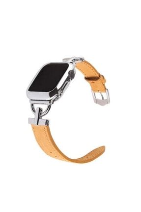 Apple Watch 1 42mm Krd-53 Deri Kordon Leather Exclusive Band Kahverengi SKU: 394324