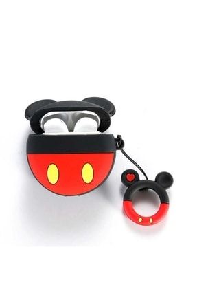 Silikon Mickey Mouse Askılı Korumalı Wireless Kablosuz Şarj Destekli Apple Airpods Ile Uyumlu Kılıf SKU: 320000