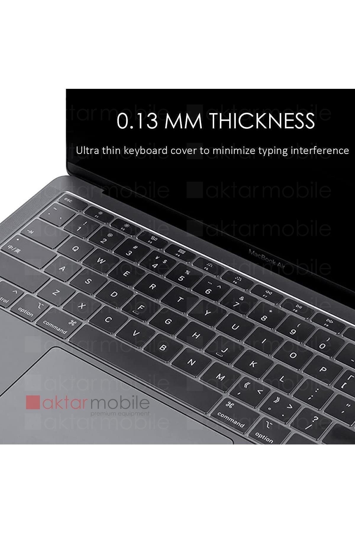 Macbook Air 13 2020 A2179 Uyumlu Şeffaf Klavye Koruyucu Türkçe Q Silikon Ped Trasparan 2