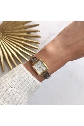 Minimal Gümüş-gold Renk Kadın Kol Saati İSTLİV700