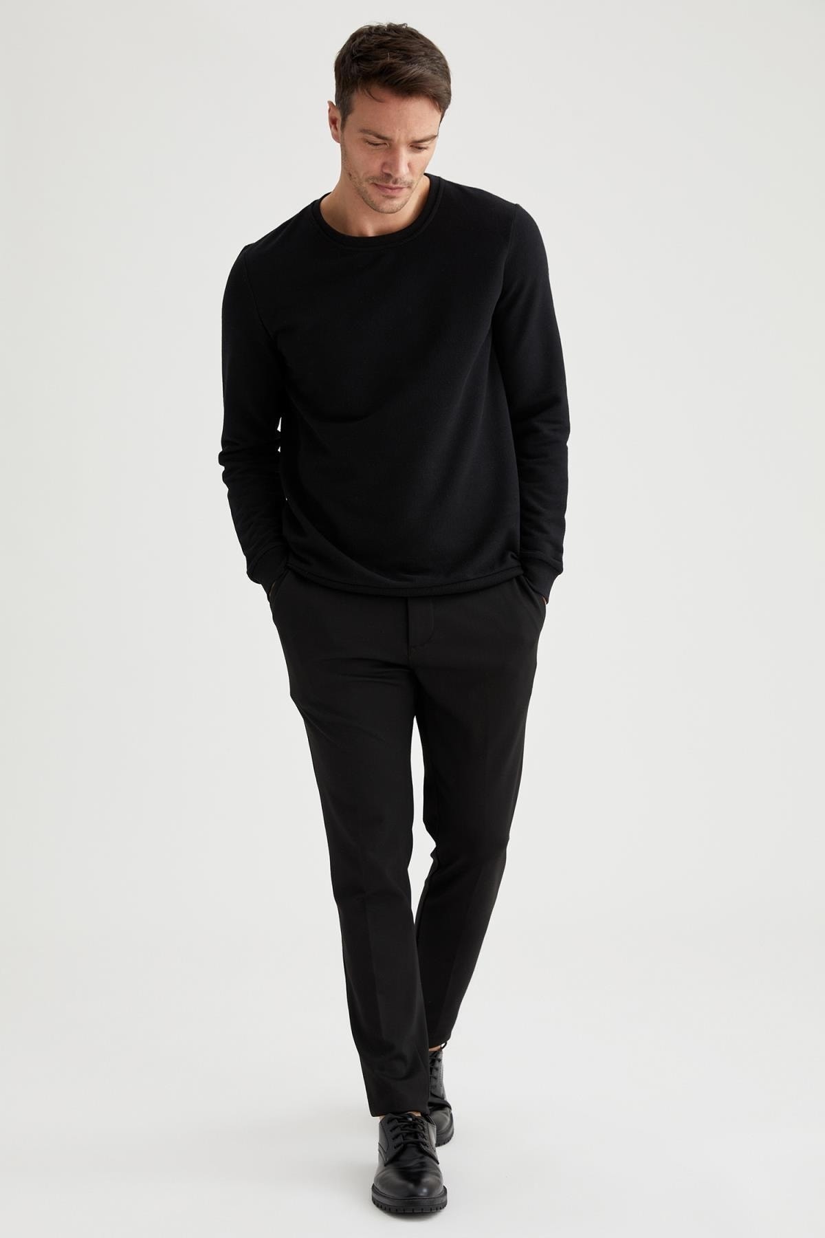 سویشرت مردانه مشکی دفاکتو | M7851AZ.20SP.BK27 اورجینال - تصویر 2