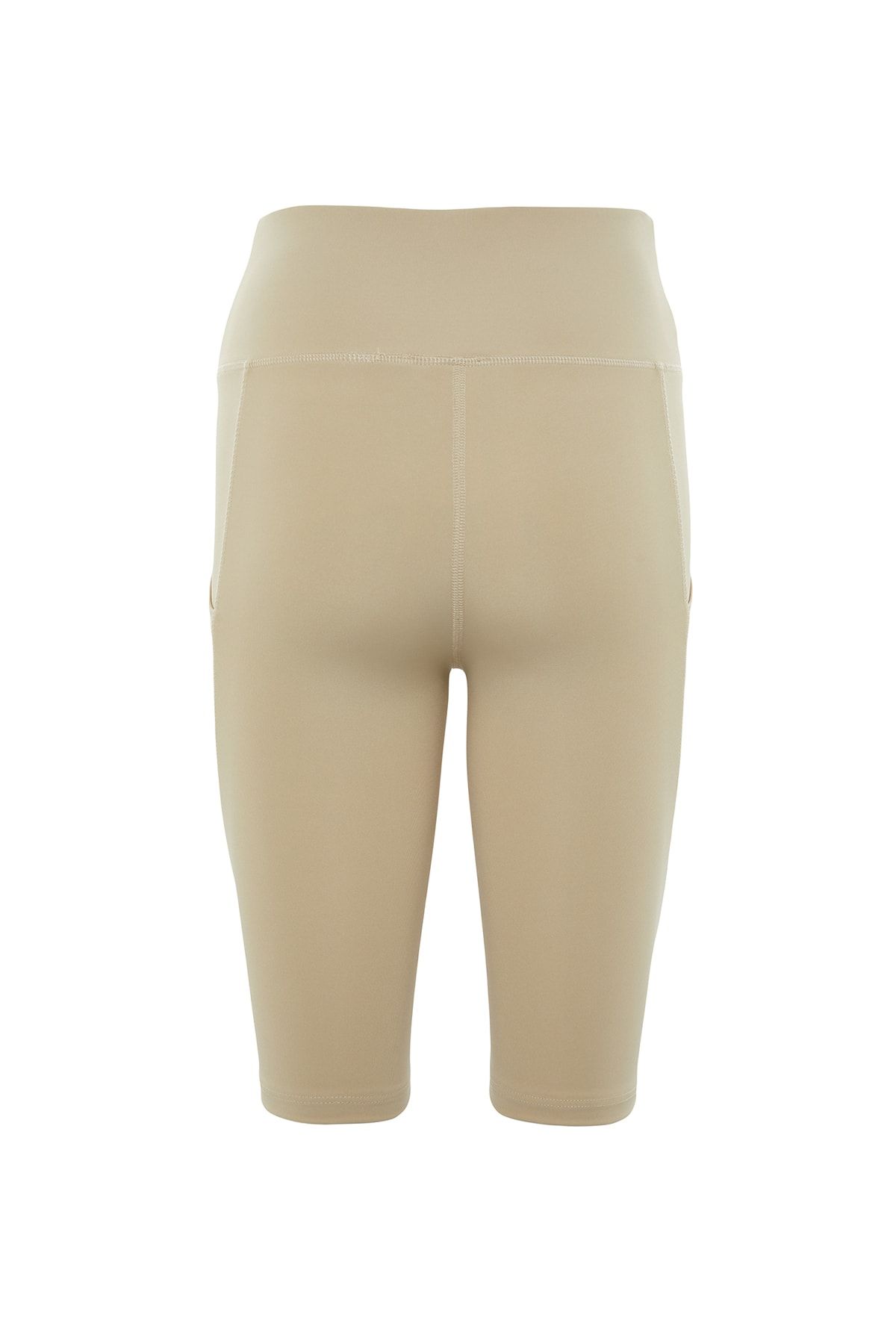 Trendyol Collection-Beige Recovery-Strick-Sport-Biker-/Radfahrer-Leggings mit hoher Taille und Tasche und detaillierten Details TWOAW21TA0064 7