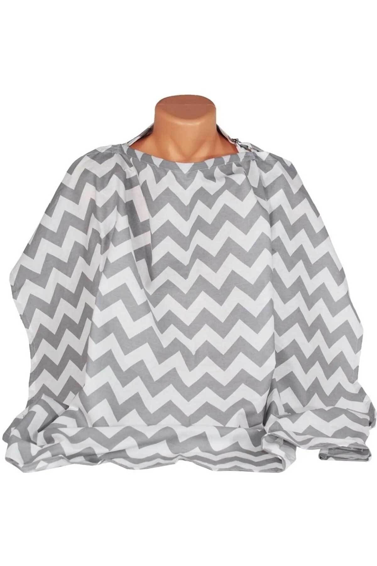 RevuBaby Duffel Emzirme Önlüğü Emzirme Örtüsü Gri-zizag fotoğrafı 3 (önizleme)