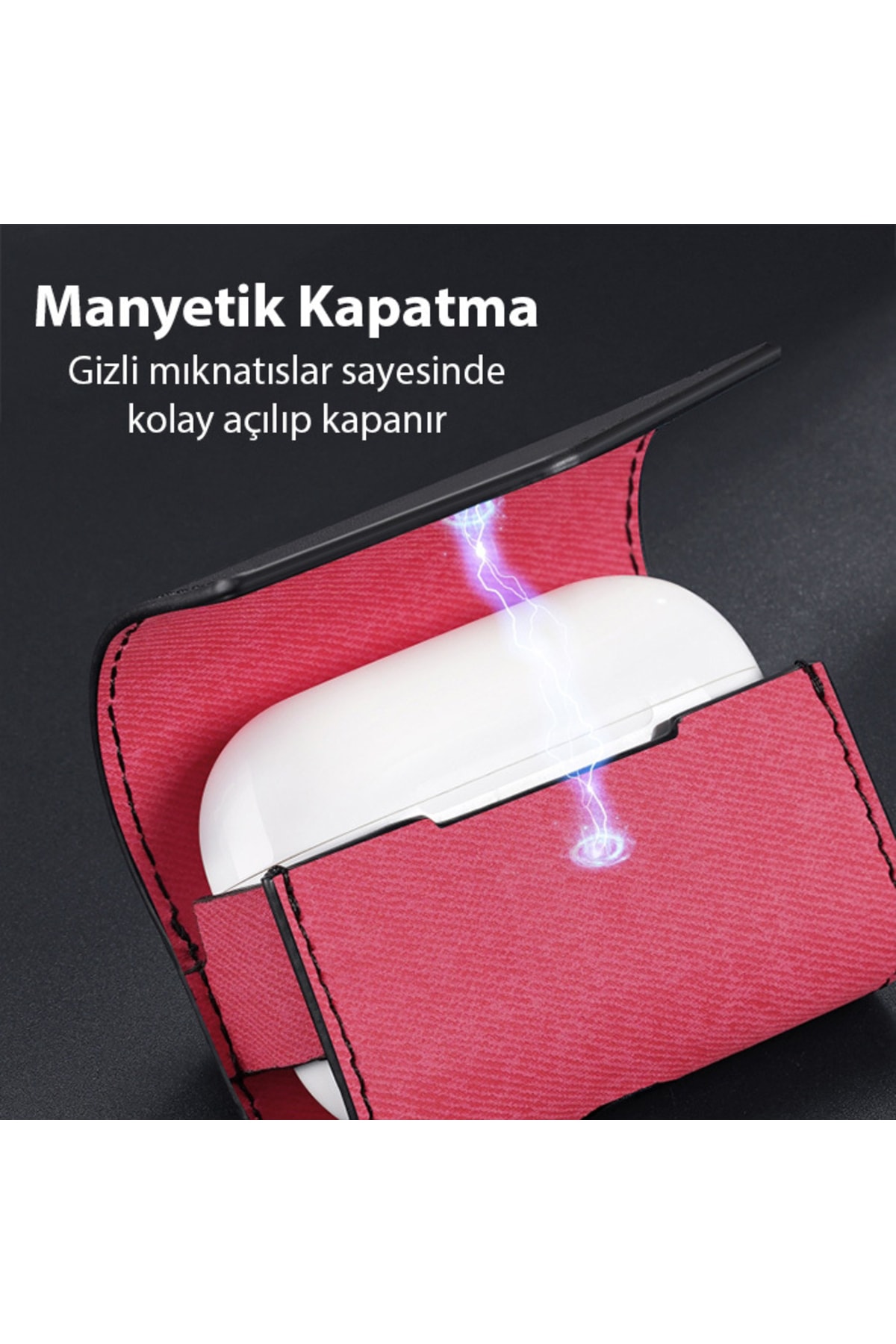 Mix Series Apple Airpods 3 Uyumlu Premium Mıknatıslı Deri Kılıf 6
