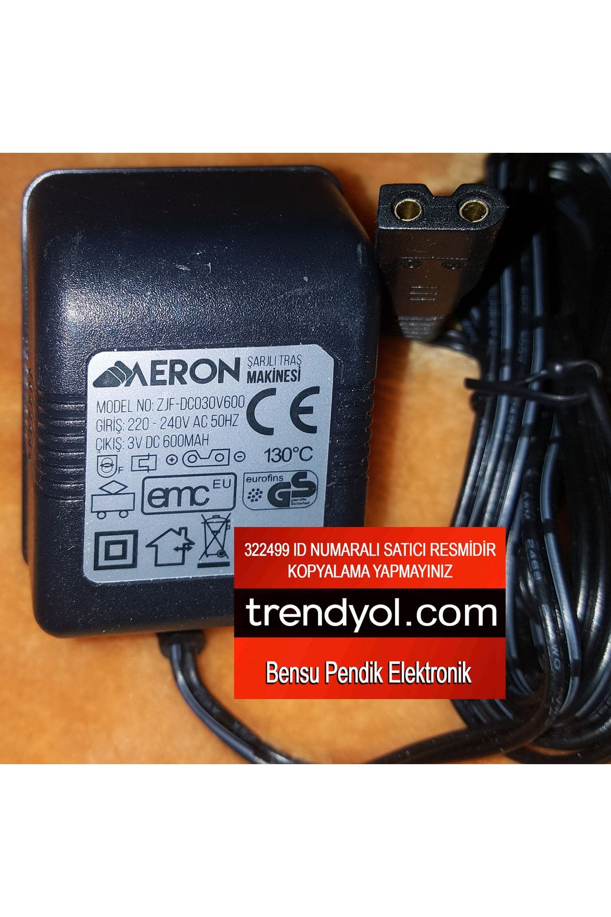 aeron 3v 600mah Şarj 3 Volt 600mah Şarj Zjf-dc030v600 Adaptör Ucuna Dikkat Ederek Alınız Bensupendik