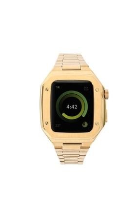 Apple Ile Uyumlu Watch 7 45mm Krd-64 Metal Kordon-gold SKU: 465299