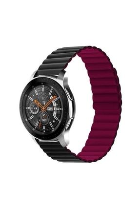 Huawei Ile Uyumlu Watch Gt 3 46mm Çizgili Çift Renkli Mıknatıslı Renkli Akıllı Saat Bileklik Kordon SKU: 471186