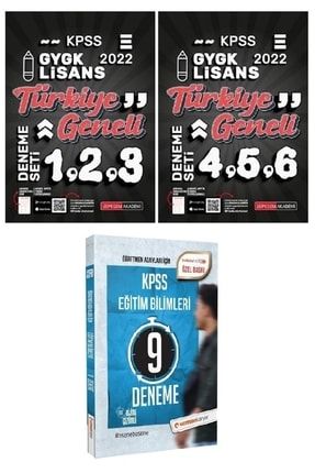 Süper Fiyat Pegem + Uzman 2022 Kpss Gygk Türkiye Geneli 6 + Eğitim Bilimleri 9 Deneme 3 Lü Set Pegem 9999202845007