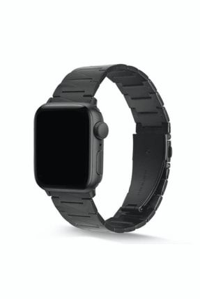Apple Watch 44mm Yandan Klips Açılımlı Üçgen Parçalı Şık Metal Kordon SKU: 411943