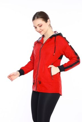 Spor Kadın Yağmurluk - Rüzgarlık - Kapşonlu Ince Mont -kadın Ceket CC-6560