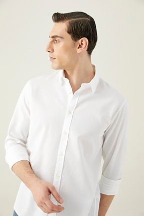 Slim Fit Beyaz Gömlek 8TC02GL00227R