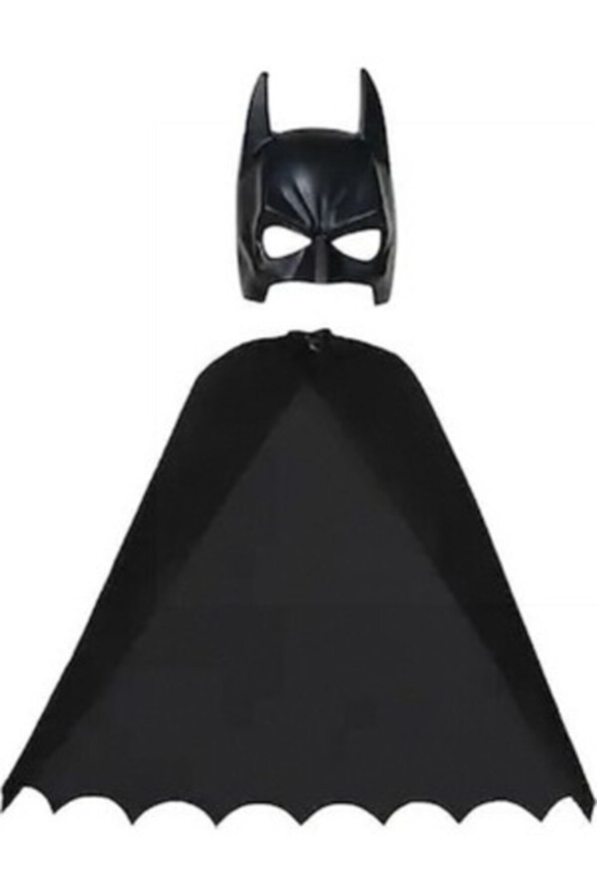 rengarenk kostüm Erkek Çocuk Siyah Batman Pelerin ve Plastik Maske Seti