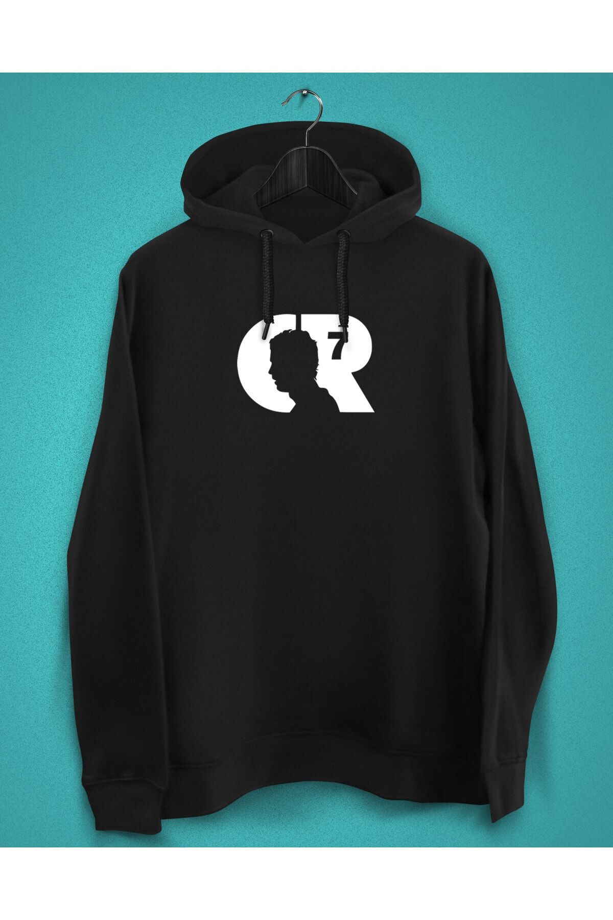 YEACHY Black Cristiano Ronaldo Juventus Hooded Printed Sweatshirt