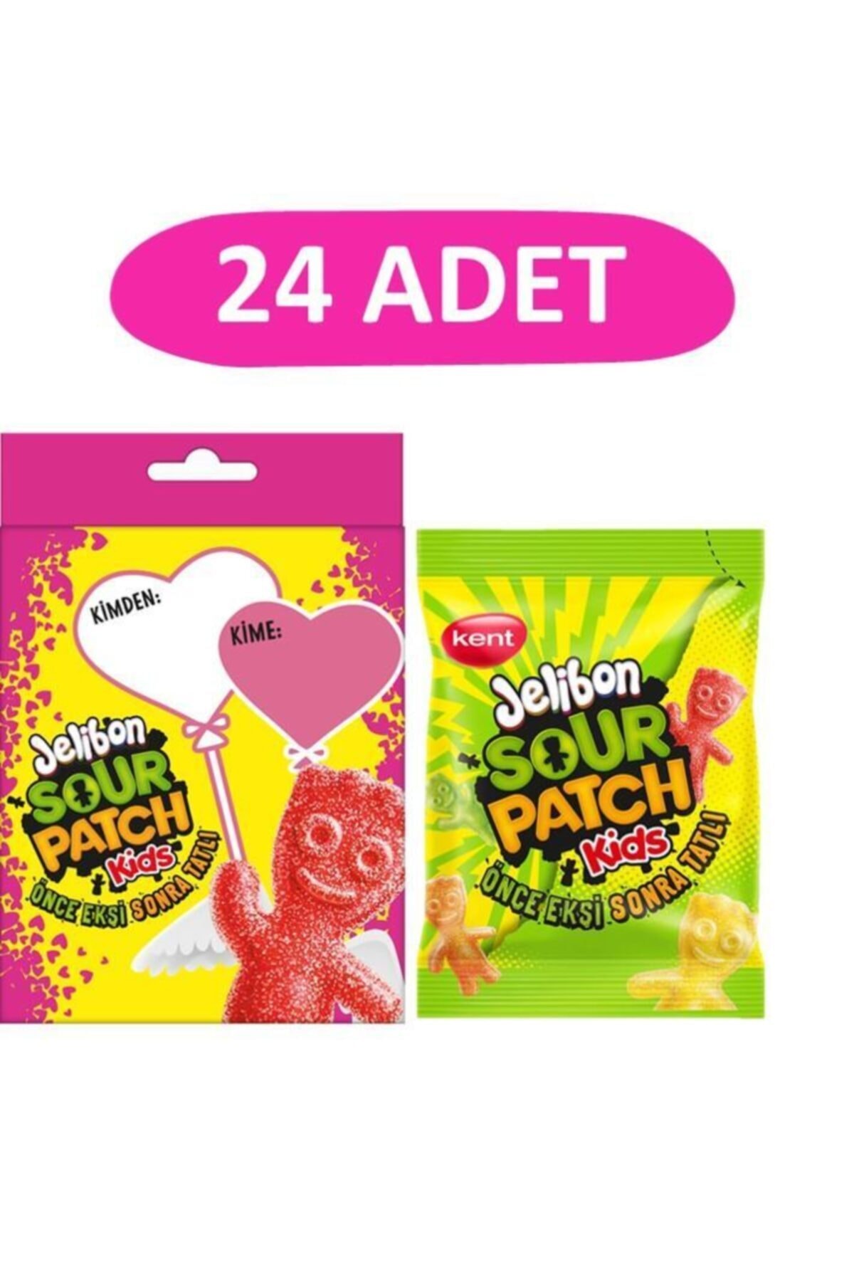Sour Patch Kids Sevgililer Günü Paketi (12 Adet Orijinal 80 Gr & 12 Adet Karpuz Aromalı 80gr