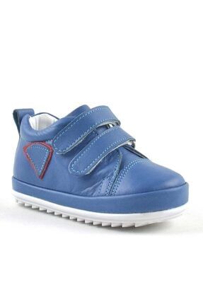 Yumuşak Hakiki Deri Mavi İlk Adım Bebek Ayakkabısı TX5D09CB582404