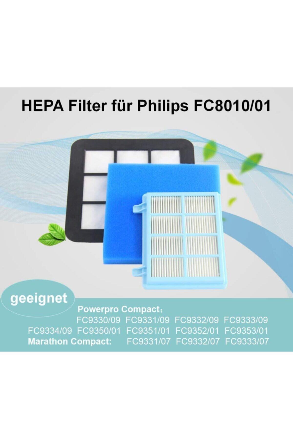 Kit Filtri Ricambio Per Philips PowerPro Compact Cyclone 5 – 2 Filtri Motore, 2 Spugne, 2 Antiallergici Per FC9331, FC9555, FC8010 - 2