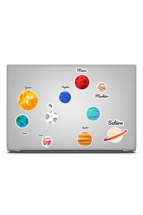 Ajanda Defter Notebook Laptop Gezegenler Sticker Seti ns44