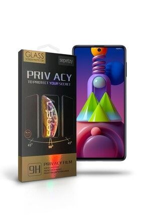 Samsung Galaxy M51 Uyumlu Tam Kaplayan Privacy Hayalet Cam Ekran Koruyucu PRV-SAM-M51-SIYAH