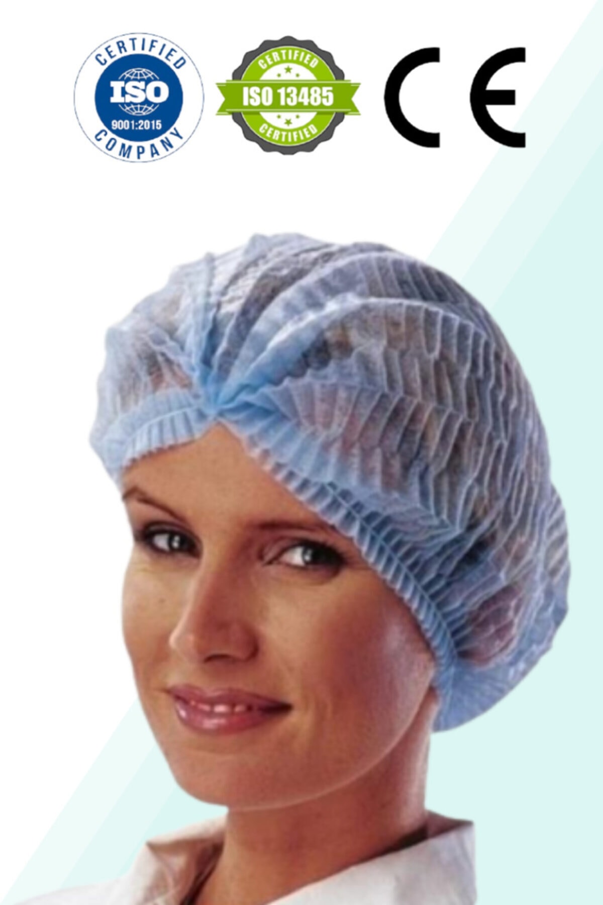 Aren Ambalaj Çift Lastikli Tek Kullanımlık Bone Mavi Xl 100 Adet