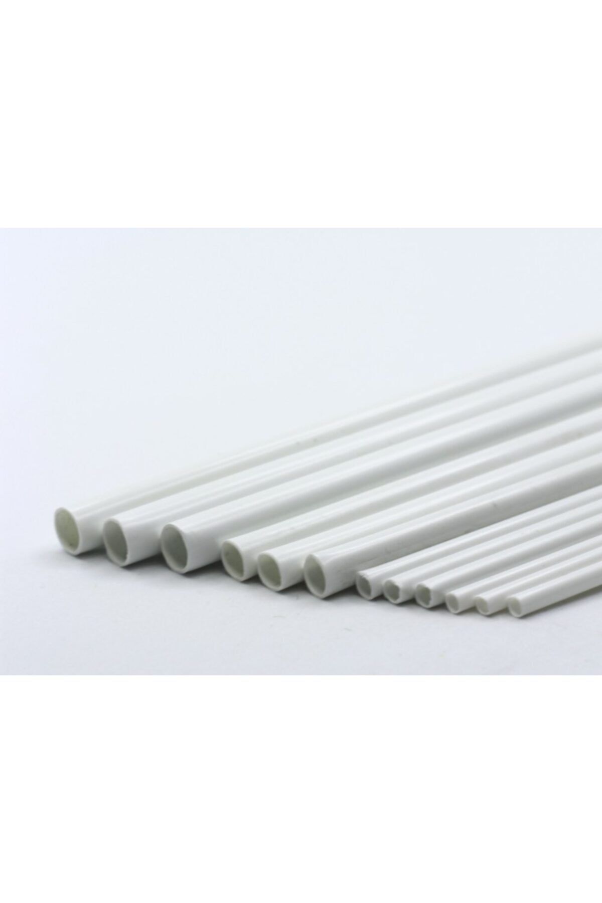 Plastik Içi Boş Beyaz Çıta 8mm 50cm 10'lu
